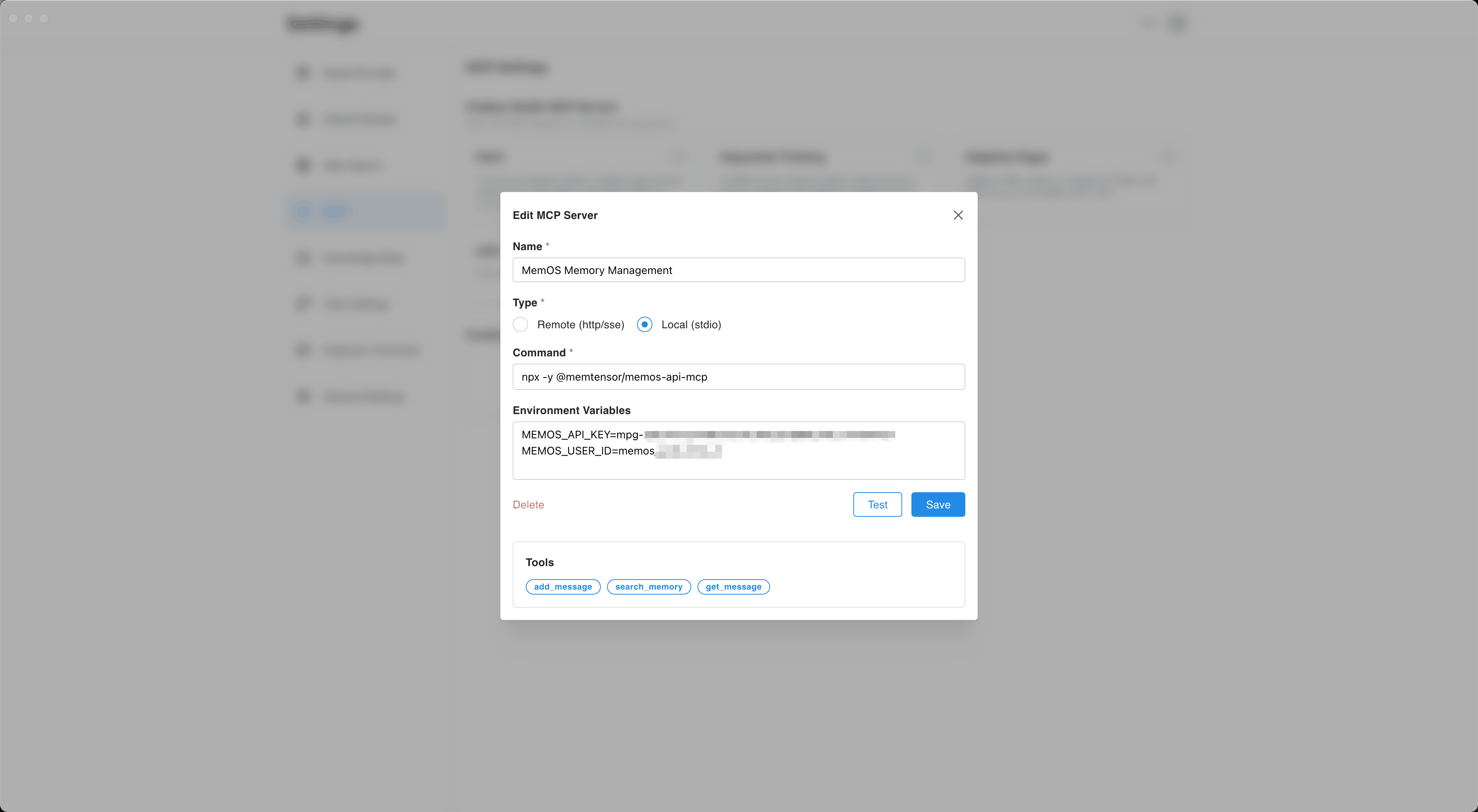 Verification of using MemOS in Chatbox
