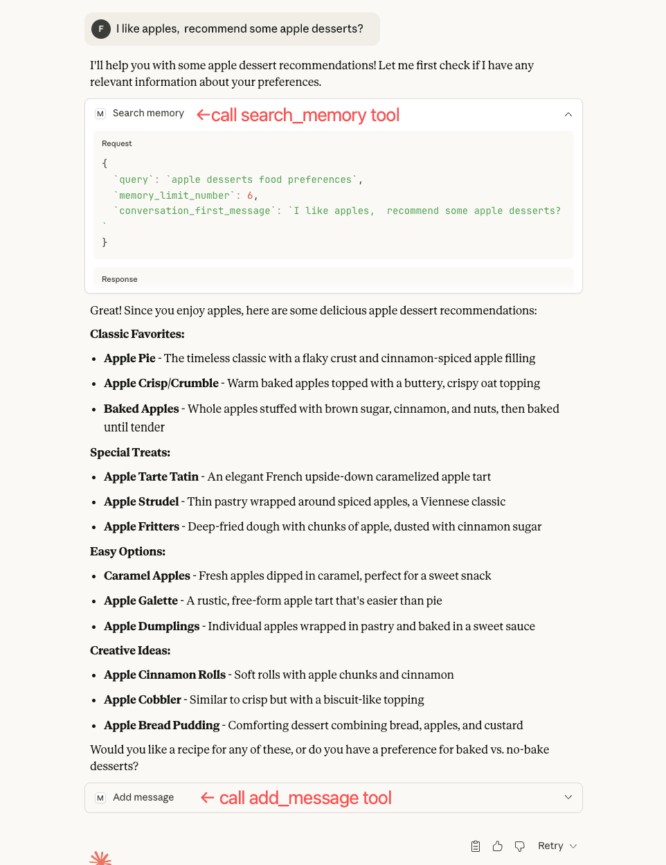 Example of using MemOS in Claude Desktop